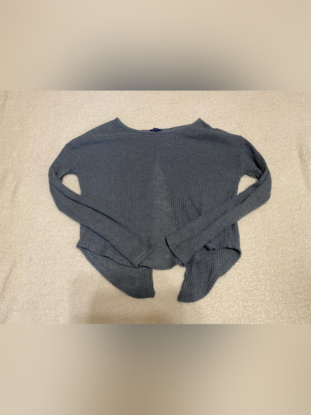 Aeropostale Women's Y2K Blue Ribbed Knit Sweater